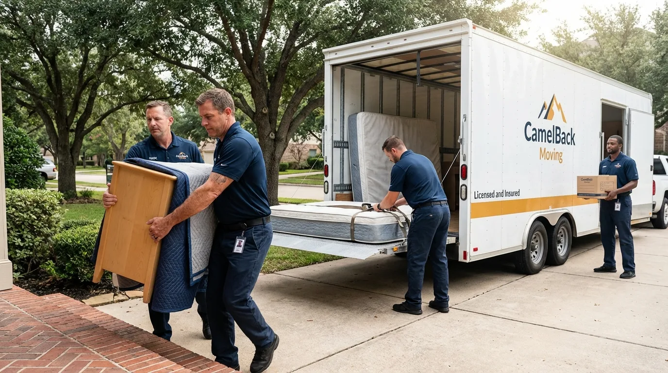 Crew loading residential truck for cross-state move from Citra, FL
