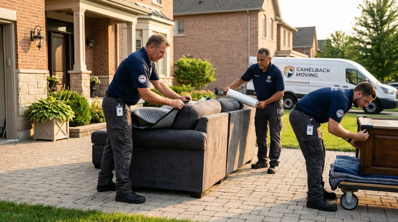 Large estate moving crew wrapping furniture in Citra, FL